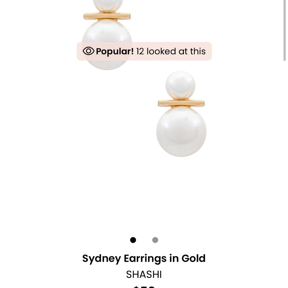 SHASHI Gold and White Pearl Earrings